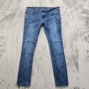 Aero Strong‎ Jeans Mens 36 Blue Skinny Stretch Denim Moto Rocker Hipster Biker